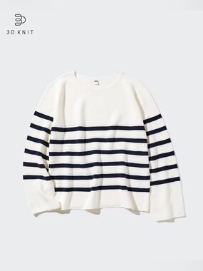 Uniqlo 3D Knit Cotton Striped Sweater